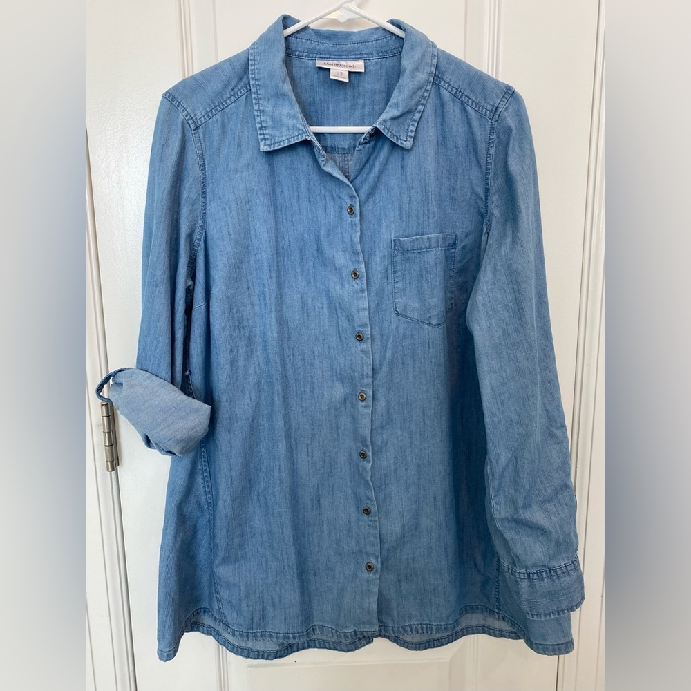 Maternity Button Down Jean Shirt